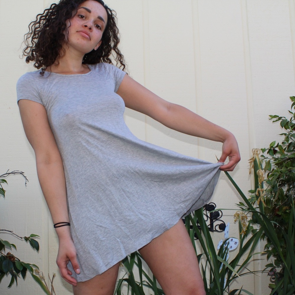 TMG Basic Grey SOFT Bouncy Short Sleeve Dress 👗🐰